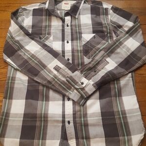 Levi's Men's Plaid Shirt - Gray